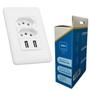Imagem de Tomada Dupla Usb De Parede Universal Bivolt 2.1a Celular 4x2