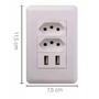 Imagem de Tomada Dupla Usb De Parede Universal Bivolt 2.1a Celular 4x2