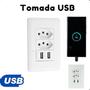 Imagem de Tomada Dupla USB Parede Carregador 10A Branco