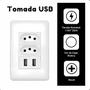 Imagem de Tomada Dupla USB Parede Carregador 10A Branco