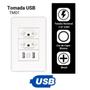 Imagem de Tomada Dupla Usb Parede Universal Bivolt 2.1A Celular 4X2