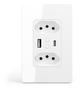 Imagem de Tomada Dupla Wifi Compatível Comando de voz  com Porta Usb C e A Carregador Celular Smart Home Inteligente mede consumo