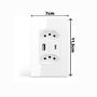 Imagem de Tomada Dupla Wifi Compatível Comando de voz  com Porta Usb C e A Carregador Celular Smart Home Inteligente mede consumo