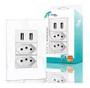 Imagem de Tomada Espelho Usb De Parede Bivolt 2.1a Celular 4x2 Cor Branco