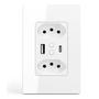 Imagem de Tomada Inteligente de Parede Dupla 10A Wifi Entrada USB+USB-C 4x2 Ekaza Alexa E Google