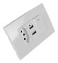 Imagem de Tomada Parede 10A Com 2 Entrada Usb Interruptor Smartphone