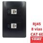 Imagem de Tomada Rede RJ45 CAT 6E 8 Vias Dupla Com Placa Habitat Black FAME