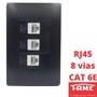 Imagem de Tomada Rede RJ45 CAT 6E 8 Vias Tripla Com Placa Habitat Black FAME