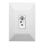 Imagem de Tomada Simples 2p+t 10A Com Placa Espelho Branco Bivolt 127v e 250v Linha Dubai