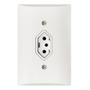 Imagem de Tomada Simples 2p+t 10A Com Placa Espelho Branco Com Inmetro 127V e 250V Bivolt