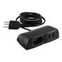 Imagem de Tomada Sonic Preto 1 Tomada 10a + 2 Usb Fixo Cabo 1,7m Qtmov