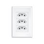 Imagem de Tomada tripla 2p+T 20a/250v com placa 4x2 Fame Evidence Branca