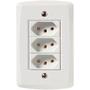 Imagem de Tomada Tripla Com Placa Branca Lux2 4x2 2P+T 10A 250V Tramontina