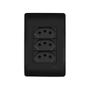 Imagem de Tomada Tripla Fame Habitat Black 2P+T 20A com Placa 4x2 Preta