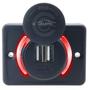 Imagem de Tomada Usb Automotiva 2 Saidas Led Vermelho 12V 24V Bivolt