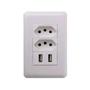Imagem de Tomada USB com 2 Alimentador USB e 2 Tomada 2P+T