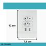 Imagem de Tomada USB Dupla 4x2 Branco 10A Universal