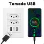 Imagem de Tomada USB Dupla 4x2 Branco Bivolt 5V