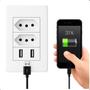 Imagem de Tomada USB Dupla 4x2 Branco Bivolt 5V