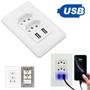 Imagem de Tomada USB Parede Branco 4x2 Arco Íris LED