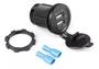 Imagem de Tomada Usb Turbo 2 Saídas 3.1a Carro, Moto, Caminhão, Barco de Embutir 12/24V Led Vermelho KLX Qualidade e Inovação