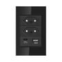 Imagem de Tomadas de Parede Padrão Brasil 10A/20A com USB Tipo C e Interruptor - Painel de Vidro Temperado