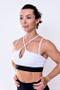 Imagem de Top com bojo fitness branco com decote v