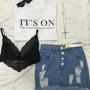 Imagem de Top cropped feminino preto com renda