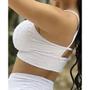 Imagem de Top Cropped Fitness de Jacquard Coconut Branco