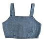 Imagem de Top Cropped Juvenil Jeans Para usar com Camisa com Aplicação e Mini Pedrarias Pinkx 241334