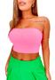 Imagem de Top Cropped Suplex Lycra Faixa Com Bojo Blusa Sem Alça