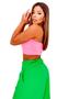 Imagem de Top Cropped Suplex Lycra Faixa Com Bojo Blusa Sem Alça