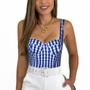 Imagem de Top Cropped Xadrez Inverno Com Bojo Lançamento Blusa Feminina Elegante Casual Confortável Barato  Feminino