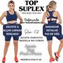 Imagem de Top Feminino Esportivo Suplex Duplo Reforçado s/Bojo Moda Fitness Básica Slim Fit 3043A