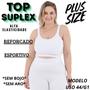 Imagem de Top Feminino Suplex Fitness Reforçado Zero Transparencia Plus Size 3045A