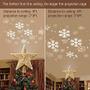 Imagem de Topper da árvore de natal com projetor de floco de neve embutido luzes 10 polegadas de pentagrama oco topper, plug in enfeite de árvore de natal para o escritório interno Natal Natal Decoração de árvore de natal