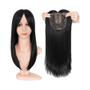 Imagem de Toppers de Cabelo Sintético Longo e Liso - 14'' e 18'' com Franja - Aplique de Cabelo com Clipe