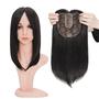 Imagem de Toppers de Cabelo Sintético Longo e Liso - 14'' e 18'' com Franja - Aplique de Cabelo com Clipe