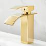 Imagem de Torneira banheiro cascata misturador monocomando lavabo bica baixa gold dourada