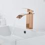 Imagem de Torneira banheiro cascata misturador monocomando lavabo bica baixa rose gold