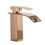 Imagem de Torneira banheiro cascata misturador monocomando lavabo bica baixa rose gold