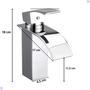 Imagem de Torneira Banheiro Lavabo Misturador Monocomando Cascata Bica Baixa Cromada