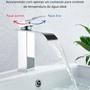 Imagem de Torneira banheiro lavatorio cascata baixa monocomando - modelo quadrado em banho triplo de cromo