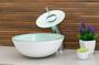 Imagem de Torneira cascata alta monocomando em vidro p/ banheiros e lavabos agua quente e fria  - várias cores