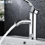 Imagem de Torneira Com Misturador Agua Quente E Fria Para Pia De Banheiro Cozinha Cromado De Metal Escovado Elegante Luxo Valiri
