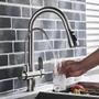 Imagem de Torneira com Suporte para Filtro Cozinha Bancada Gourmet Misturador Monocomando Bico Extensível