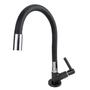 Imagem de Torneira Cozinha Cano Silicone Flexível Luxo Bancada C-66 Preto Fosco Cód. 5322