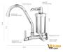 Imagem de Torneira Cozinha com Filtro Parede Cromada Cano Inox Cromado Luxo 1/4 volta - Lada Brasil