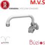 Imagem de Torneira Cozinha De Parede Bica Móvel Horizontal Búzios Luxo Branco/Cromado Com Bitola 1/2" - 3/4"
