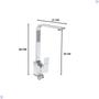 Imagem de Torneira Cozinha Gourmet Misturador Monocomando Slim Quadrada Cromada Metal